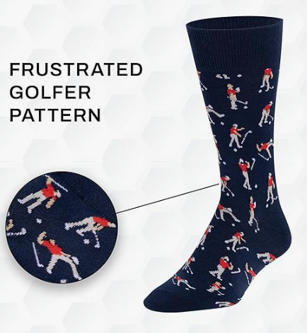 Funny Angry Golfer Socks product photo - novelty golf socks for men