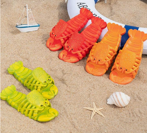 Lobster slippers on the beach